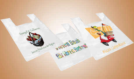 bedruckte Hemdchentragetaschen T Shirt bags mit Druck